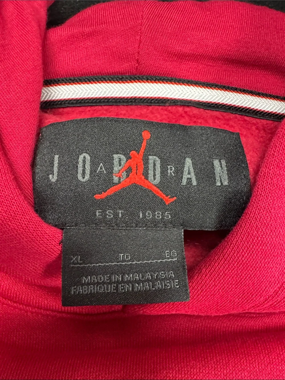 Jordan Red Hoodie with Yellow Lightning Bolt Graphic